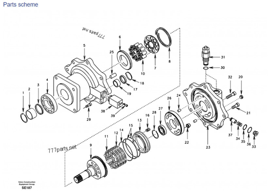 ভলভো সুইং মোটর EC360 SA8230-31780 এক্সক্যাভারের যন্ত্রাংশের জন্য সুইং মোটর