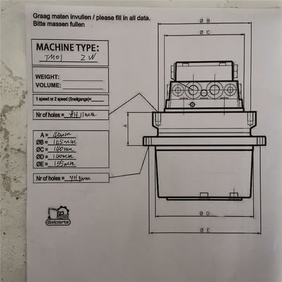 Belparts Excavator Parts TM01 New Holl1and CX18 হাইড্রোলিক ট্রাভেল মোটর ১ টনের জন্য