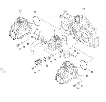 ZX850-3 ZX650-3 EX1200-6 খননকারীর জন্য হিটাচি K3V280 হাইড্রোলিক প্রধান পাম্প